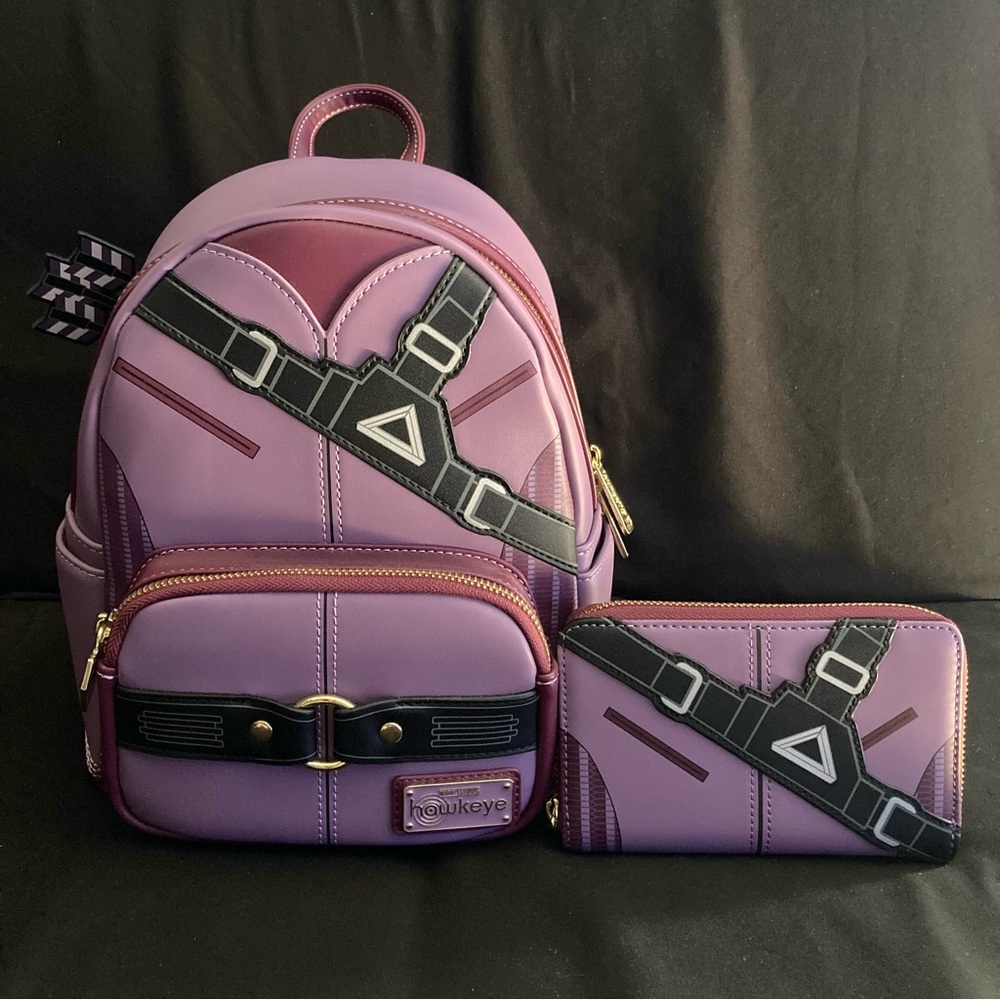 Hawkeye Kate Bishop Mini Backpack & Wallet Set 💜🖤🏹